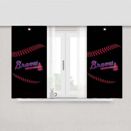Atlanta Braves Baseball Mlb Peach Skin Window Curtains