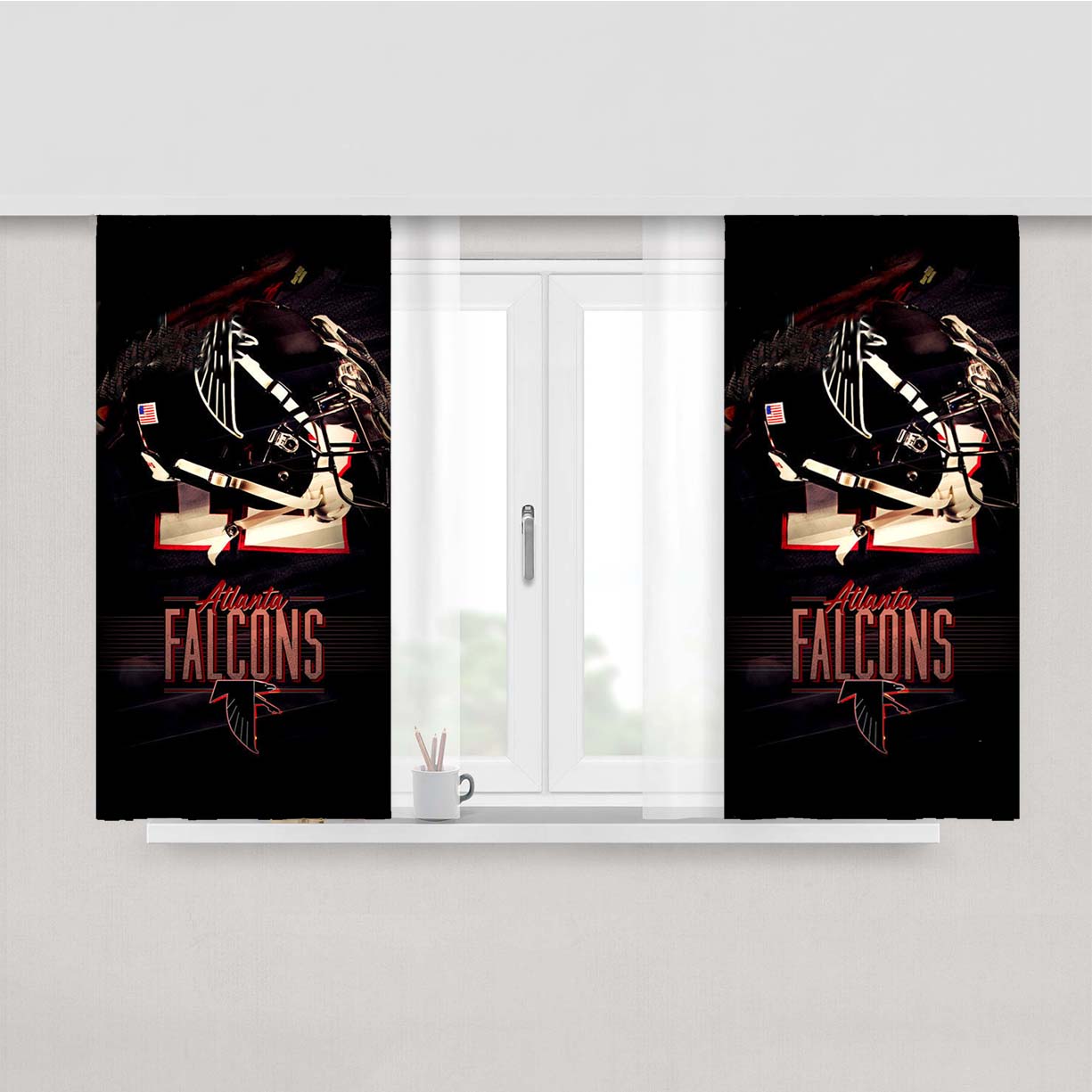 Atlanta Falcons Nfl Peach Skin Window Curtains