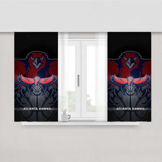 Atlanta Hawks Basketball Peach Skin Window Curtains