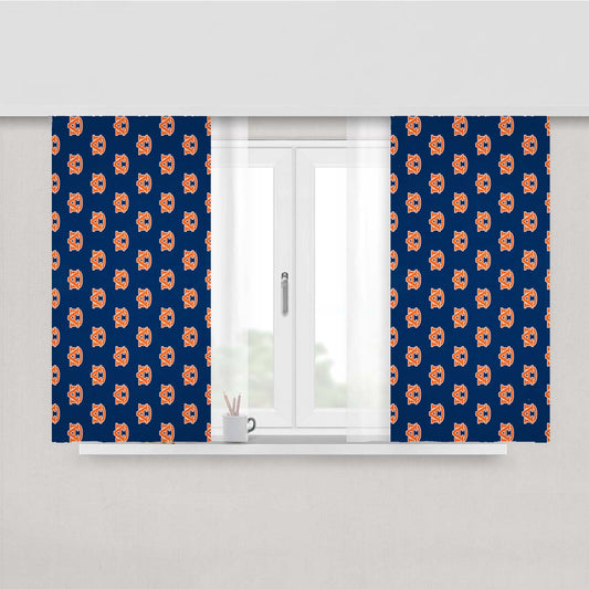 Auburn Tigers Team Pattern Logo Peach Skin Window Curtains