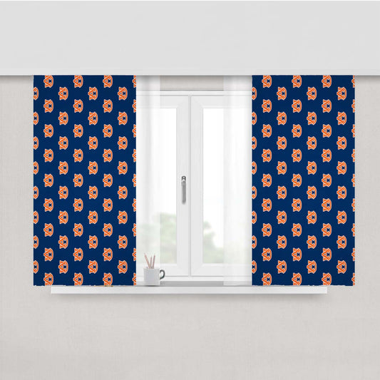 Auburn Tigers Team Pattern Logo Wallpapers Peach Skin Window Curtains