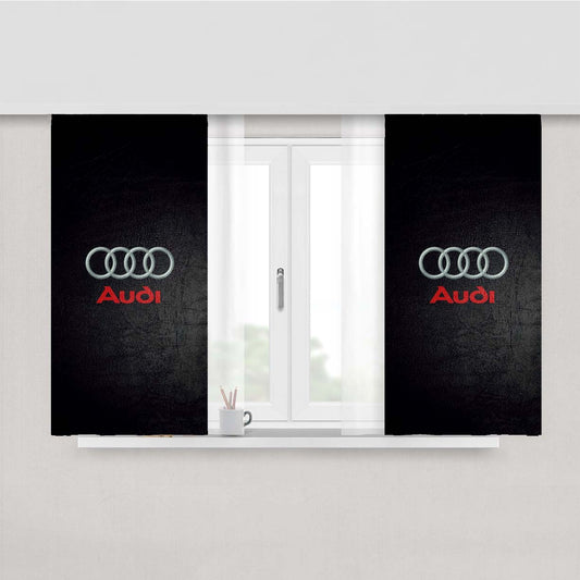 Audi Dark Logo Wallpaper Peach Skin Window Curtains