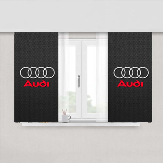 Audi Logo 1 Peach Skin Window Curtains