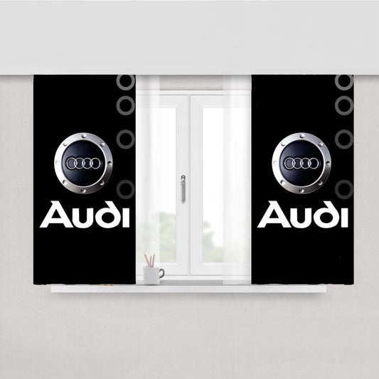 Audi Logo Wallpaper Peach Skin Window Curtains