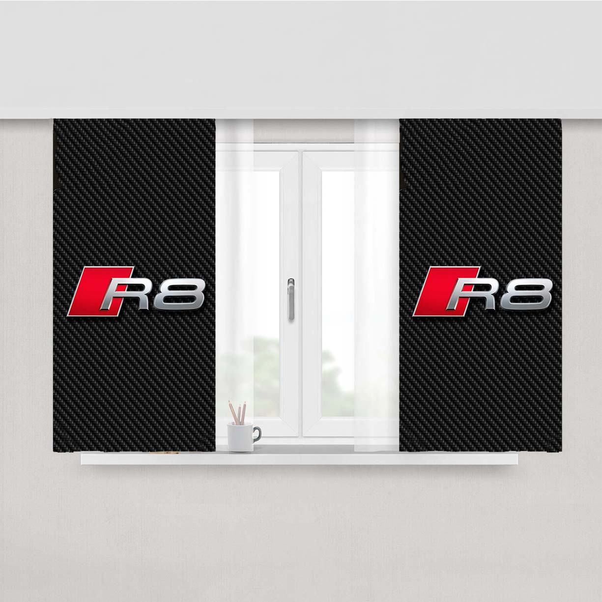 Audi R8 Car Peach Skin Window Curtains