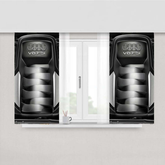 Audi V8 Fsi Engine Peach Skin Window Curtains