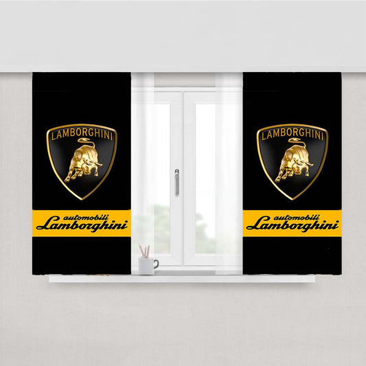 Awesome Lamborghini Logo Peach Skin Window Curtains