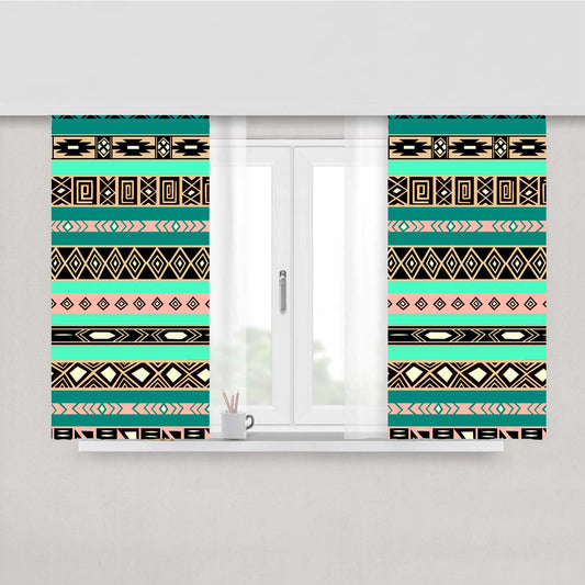 Aztec Peach Skin Window Curtains