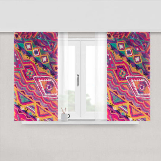 Aztec Tribal Peach Skin Window Curtains