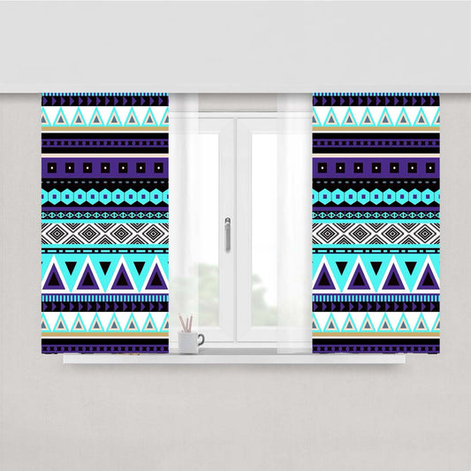 Aztec Wallpaper Peach Skin Window Curtains