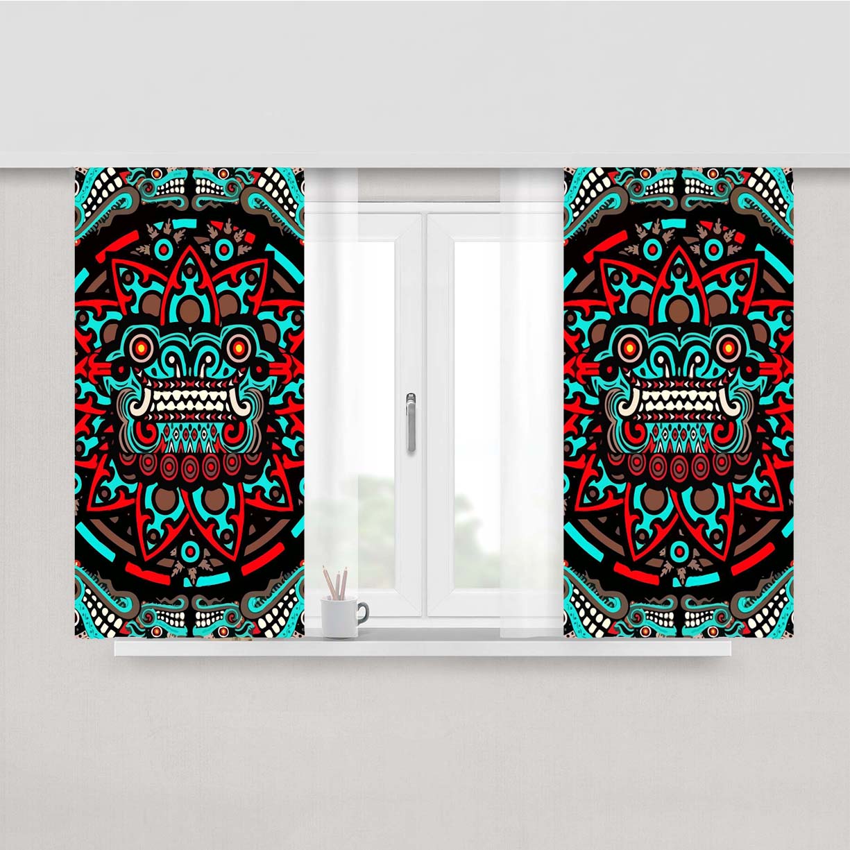 Azteca Peach Skin Window Curtains