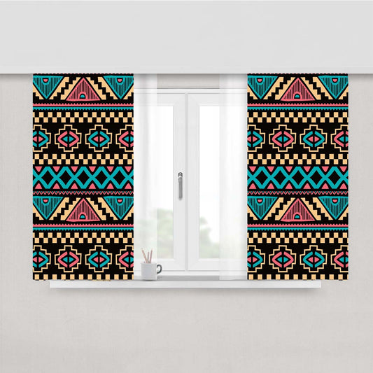 Azteca Tribe Peach Skin Window Curtains