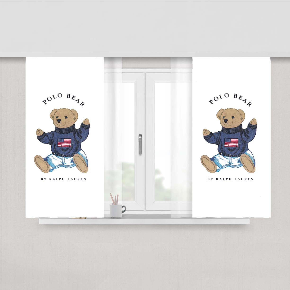 Baby Sweater Polo Bear Ralph Lauren Peach Skin Window Curtains