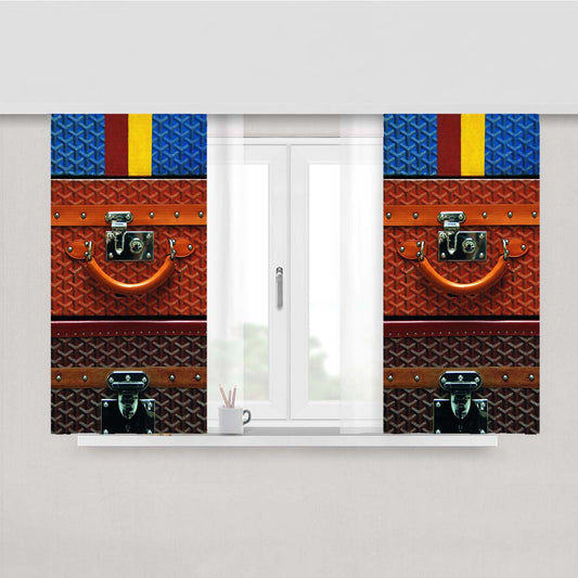 Bags Pattern Egoyard Peach Skin Window Curtains