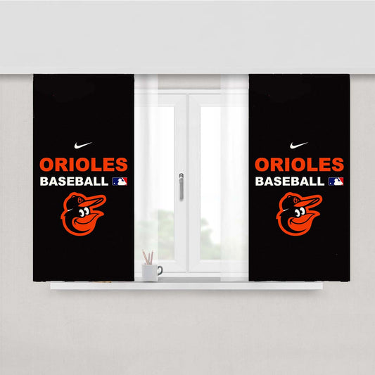 Baltimore Orioles 5 Peach Skin Window Curtains