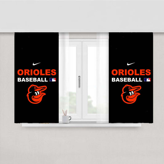 Baltimore Orioles Mlb Peach Skin Window Curtains