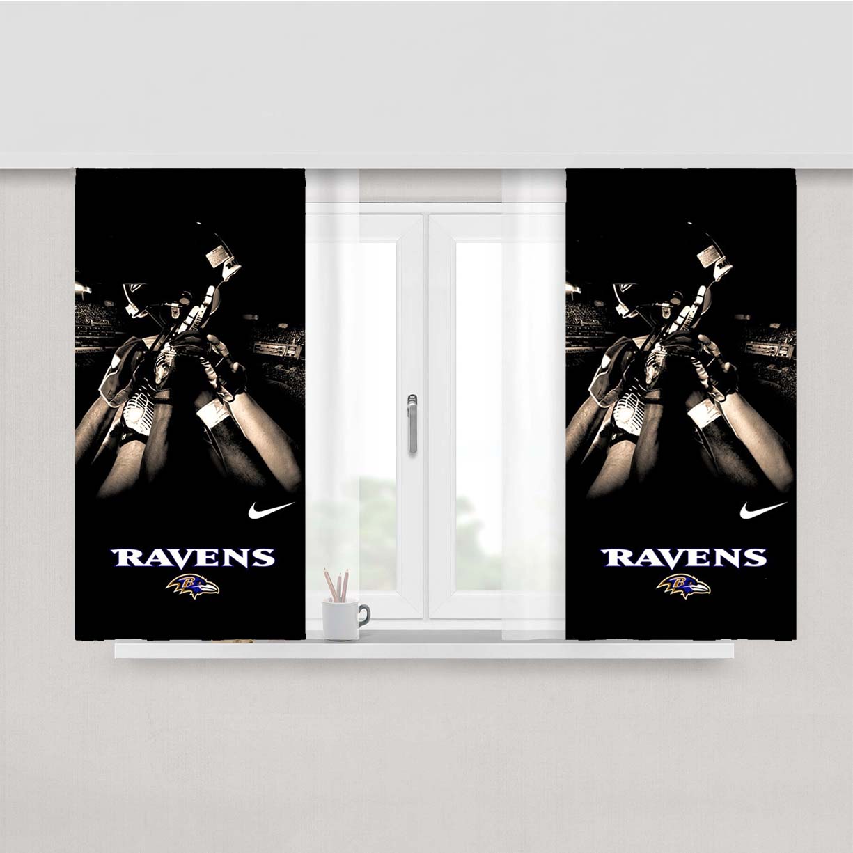 Baltimore Ravens Football Nike Peach Skin Window Curtains