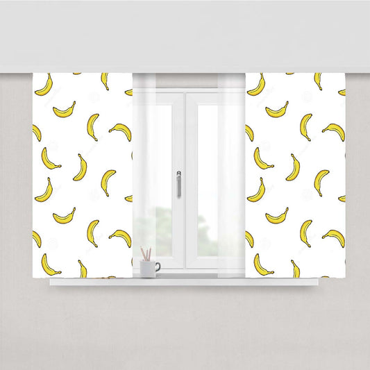 Banana Pattern Peach Skin Window Curtains
