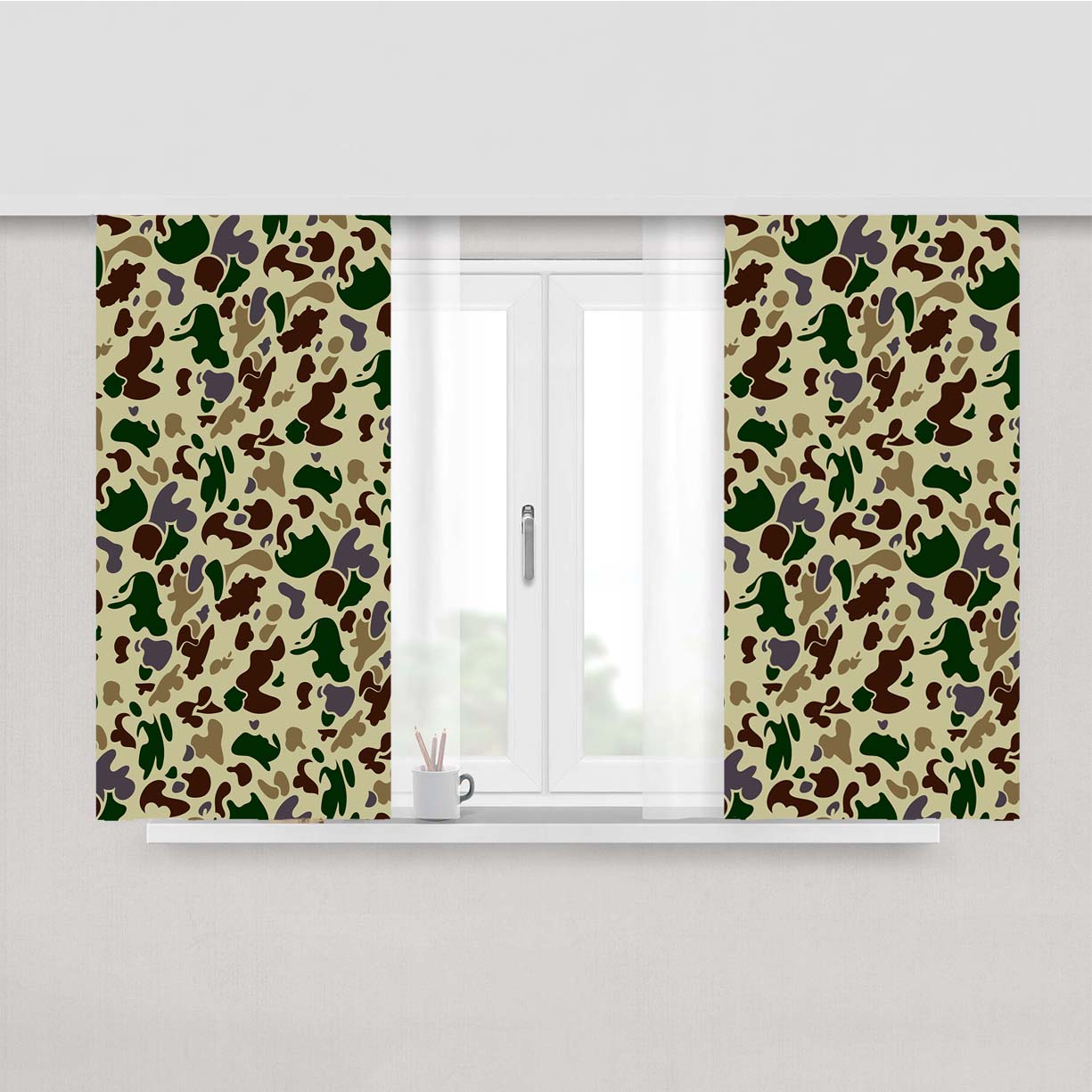 Bape Camo Pattern Peach Skin Window Curtains