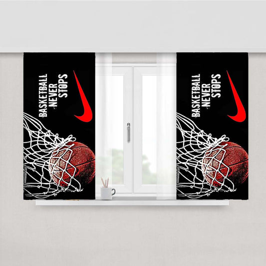 Basketball Never Stops Nike Peach Skin Window Curtains