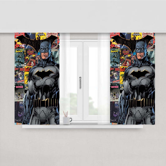 Batman Cartoon 789 Peach Skin Window Curtains