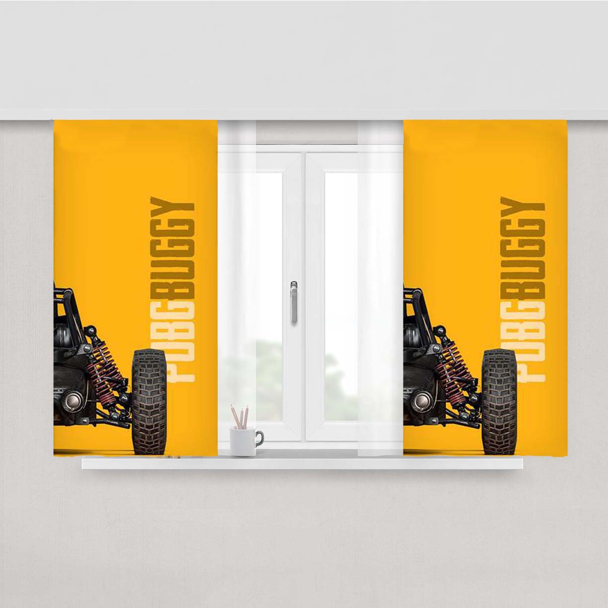 Battle Royale Vehicle Peach Skin Window Curtains