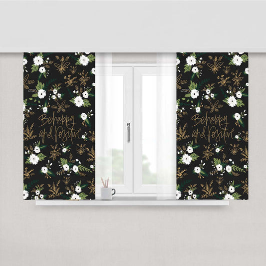 Be Happy And Positive Pattern Peach Skin Window Curtains
