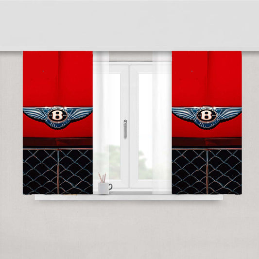 Bentley Car Logo Peach Skin Window Curtains