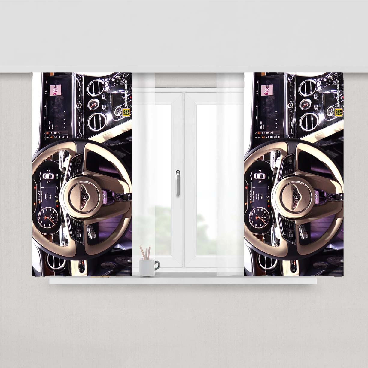 Bentley Interior Peach Skin Window Curtains