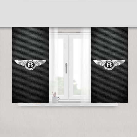 Bentley Logo Carbon Peach Skin Window Curtains