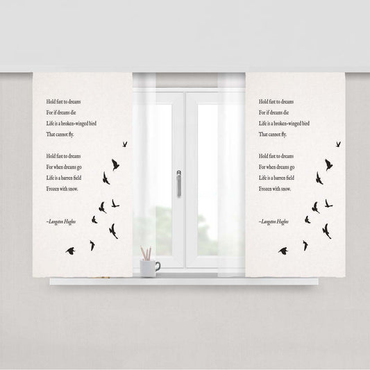 Bird Poem Peach Skin Window Curtains