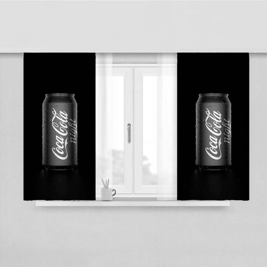 Black And White Coca Cola Peach Skin Window Curtains