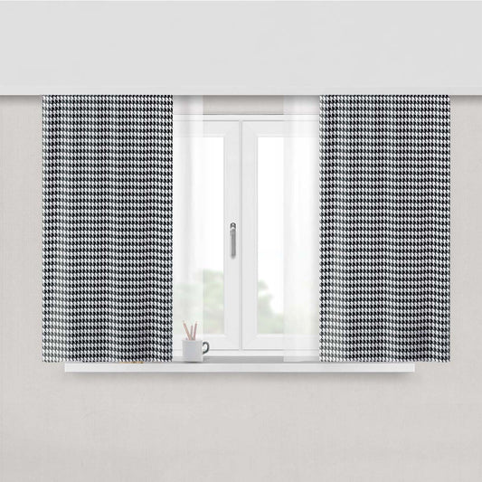 Black And White Fabric Peach Skin Window Curtains