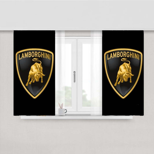 Black Lamborghini Peach Skin Window Curtains