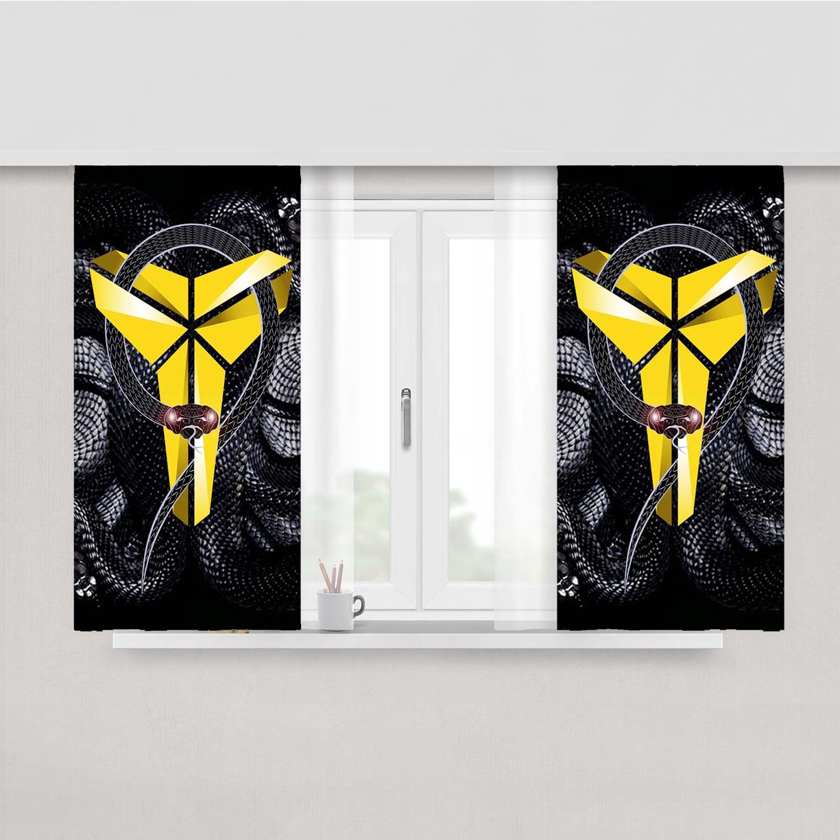 Black Mamba Kobe Bryan Peach Skin Window Curtains