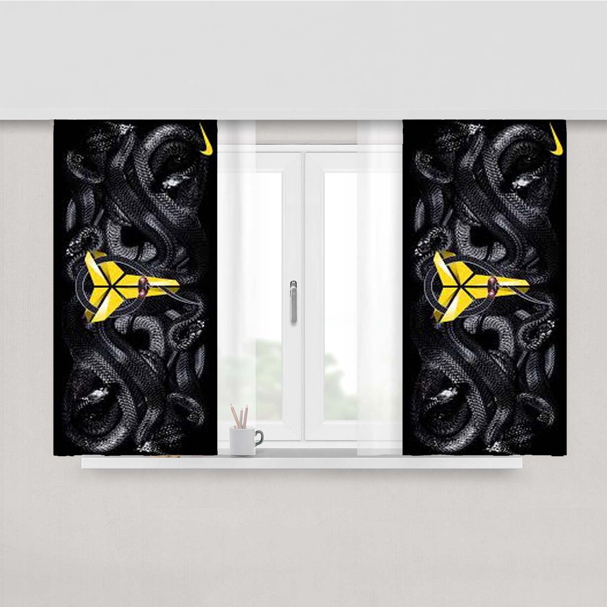 Black Mamba Nike Peach Skin Window Curtains
