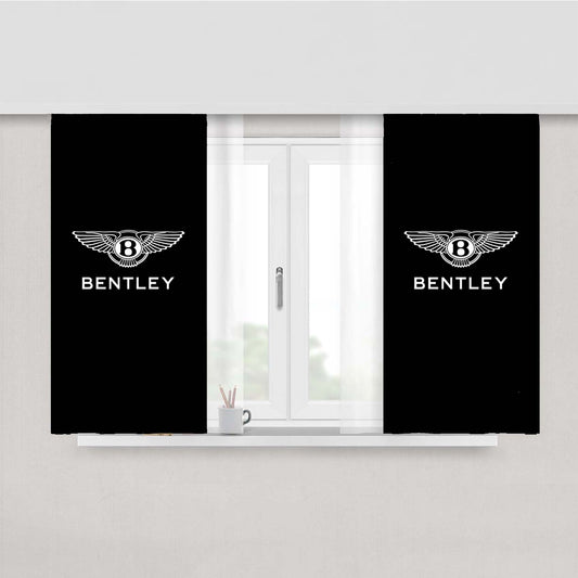 Black White Bentley Logo Peach Skin Window Curtains