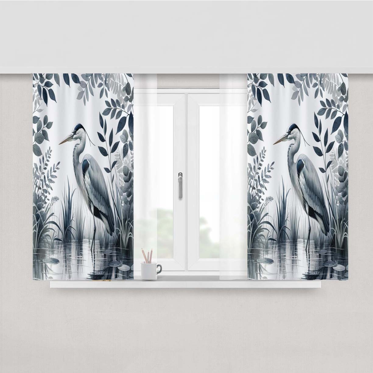 Blue Heron William Morris Peach Skin Window Curtains