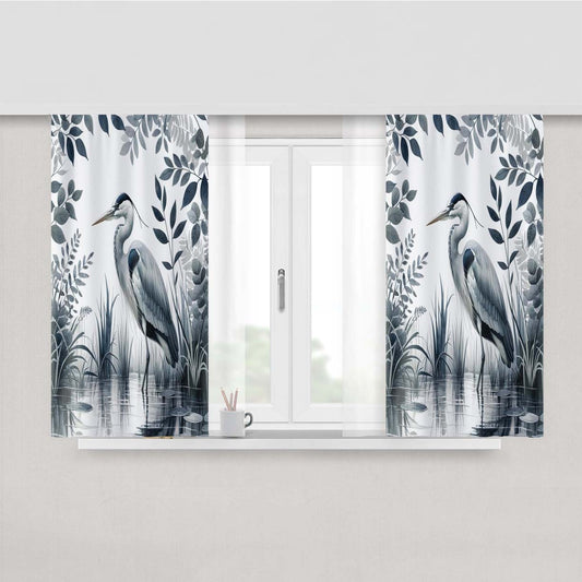 Blue Heron William Morris Peach Skin Window Curtains