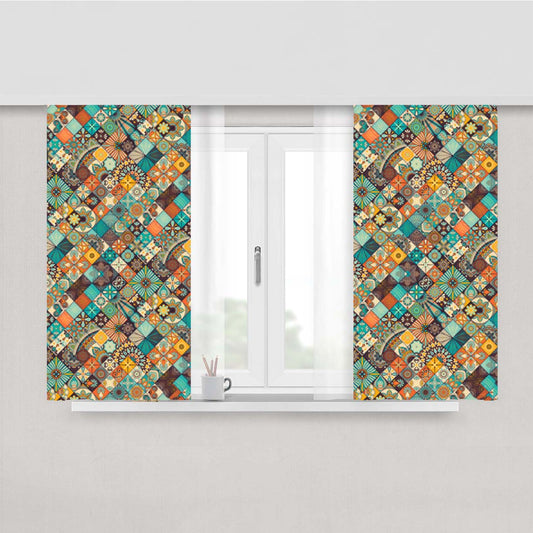 Bohemian Retro Peach Skin Window Curtains
