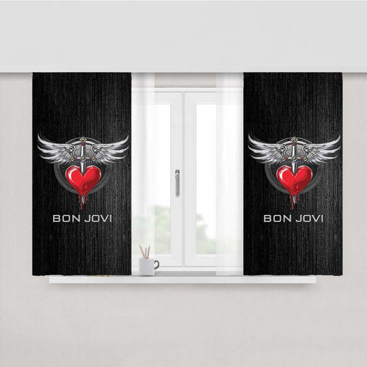 Bon Jovi Peach Skin Window Curtains