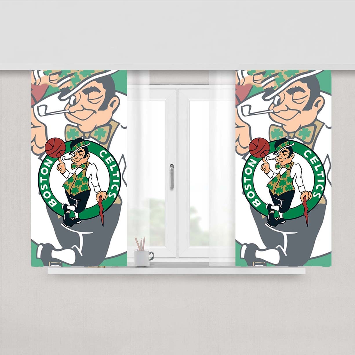 Boston Celtics Case Peach Skin Window Curtains