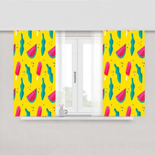 Bright Summer Patterns 01 Peach Skin Window Curtains