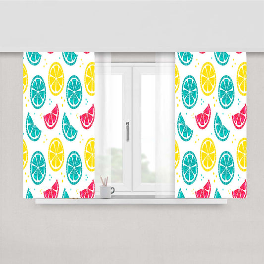 Bright Summer Patterns 02 Peach Skin Window Curtains
