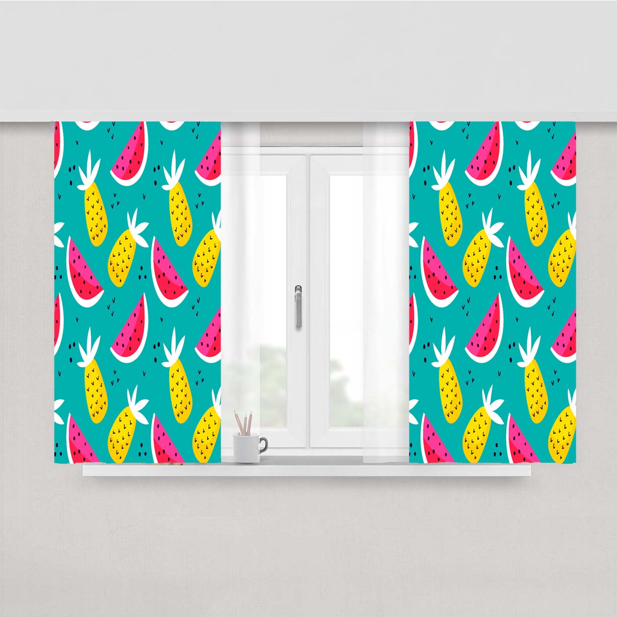 Bright Summer Patterns 03 Peach Skin Window Curtains