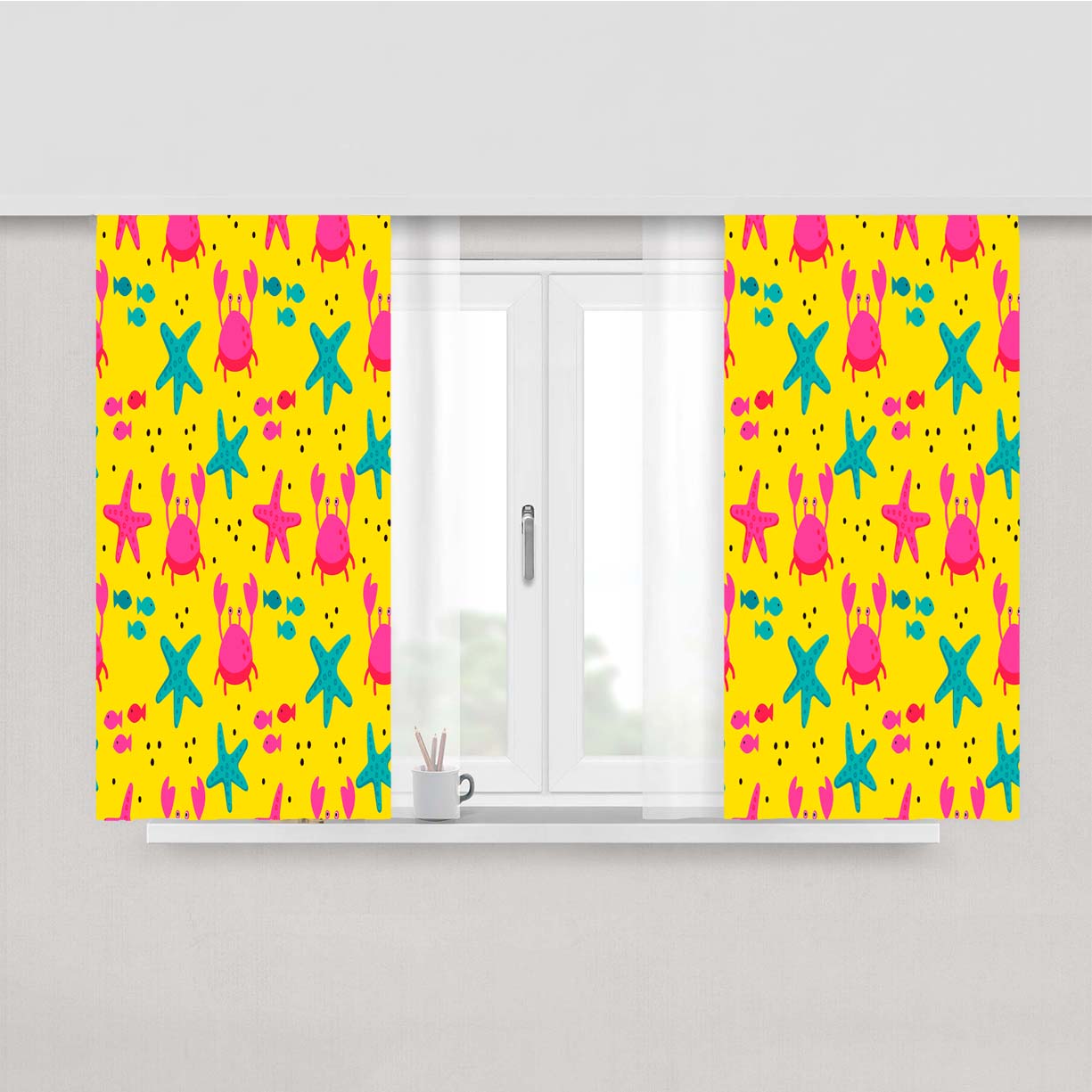 Bright Summer Patterns 05 Peach Skin Window Curtains