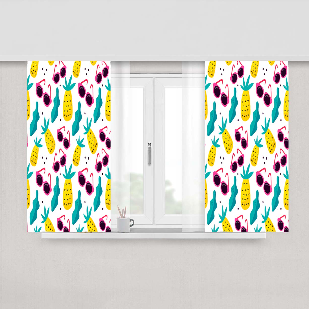 Bright Summer Patterns 06 Peach Skin Window Curtains