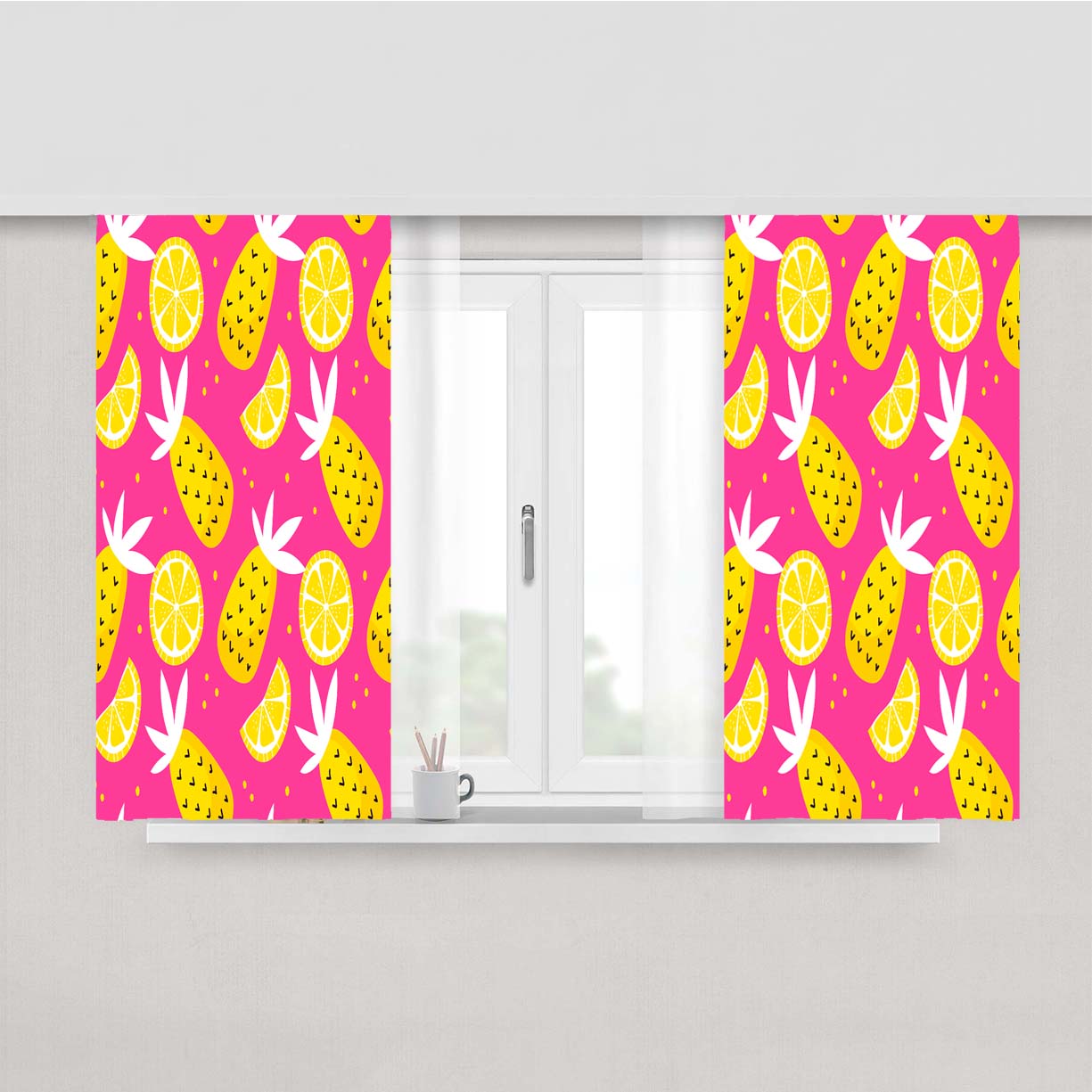 Bright Summer Patterns 07 Peach Skin Window Curtains