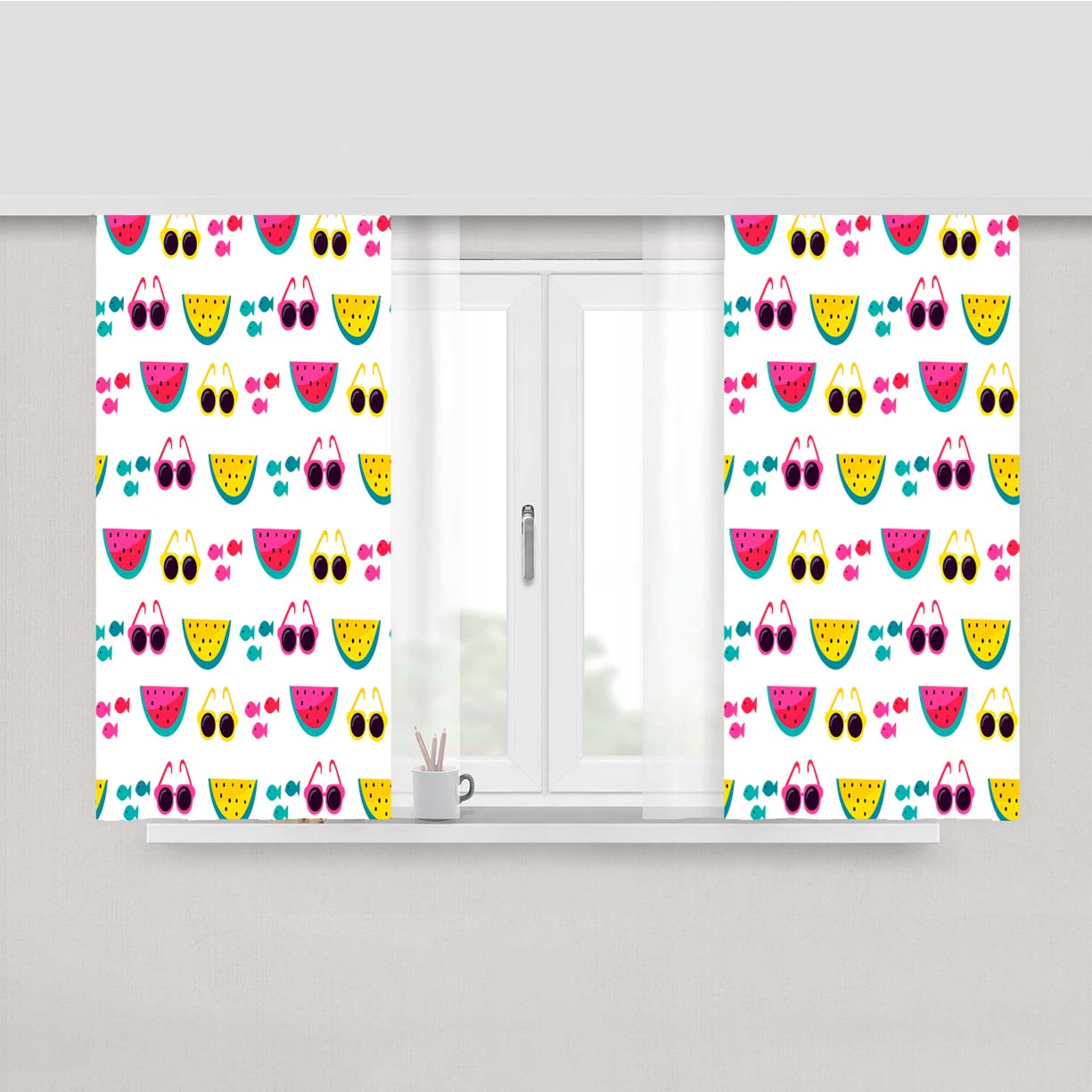 Bright Summer Patterns 08 Peach Skin Window Curtains