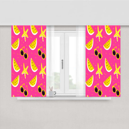 Bright Summer Patterns 09 Peach Skin Window Curtains
